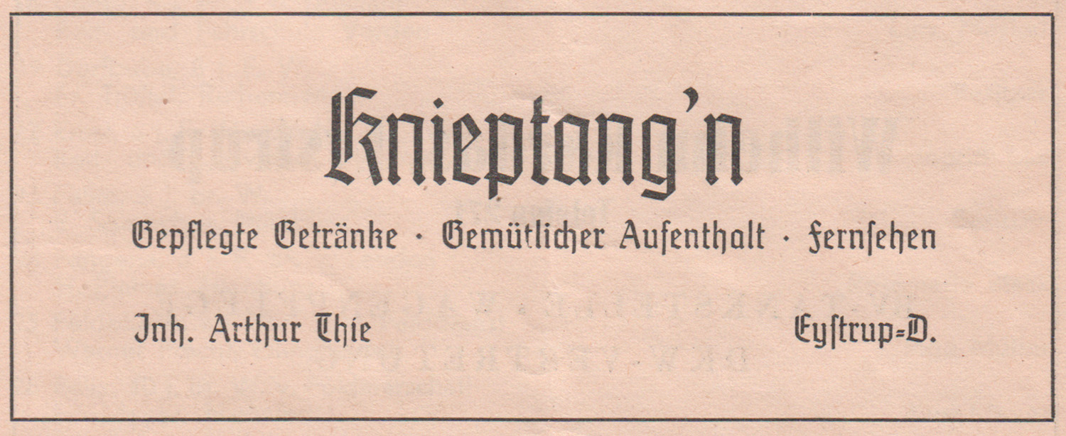 Werbeanzeige Arthur Thie 1955